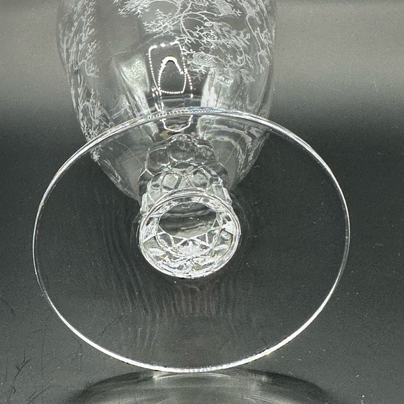 Elegant Fostoria Chintz Etched Glass Tea or Water Goblet - Picture 5 of 6